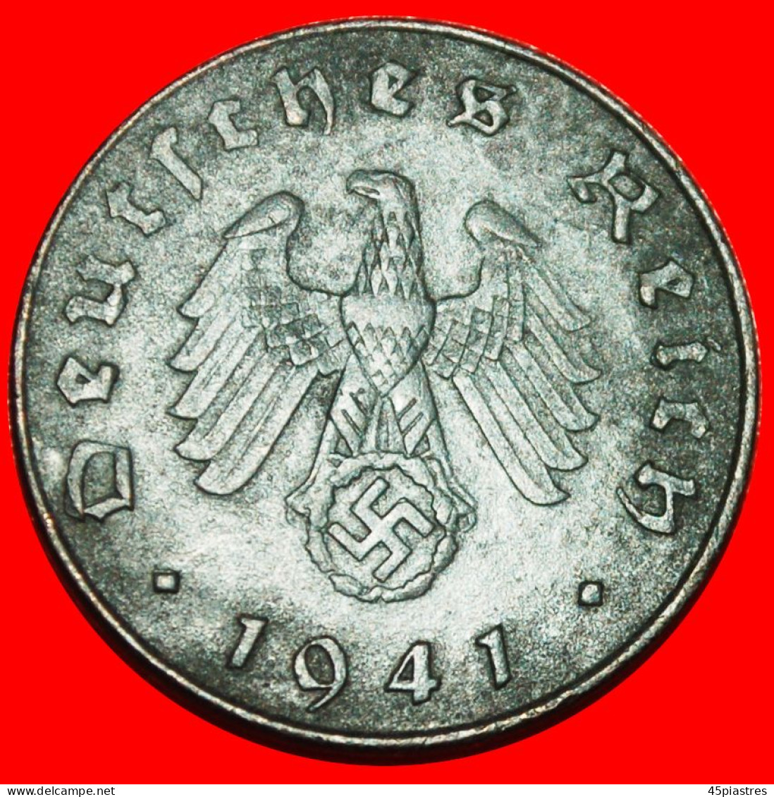 * HAMBURG 1940-1945: GERMANY  10 REICHSPFENNIGS 1941J SWASTIKA 3 REICH (1933-1945)! · LOW START ·  NO RESERVE! - 10 Reichspfennig