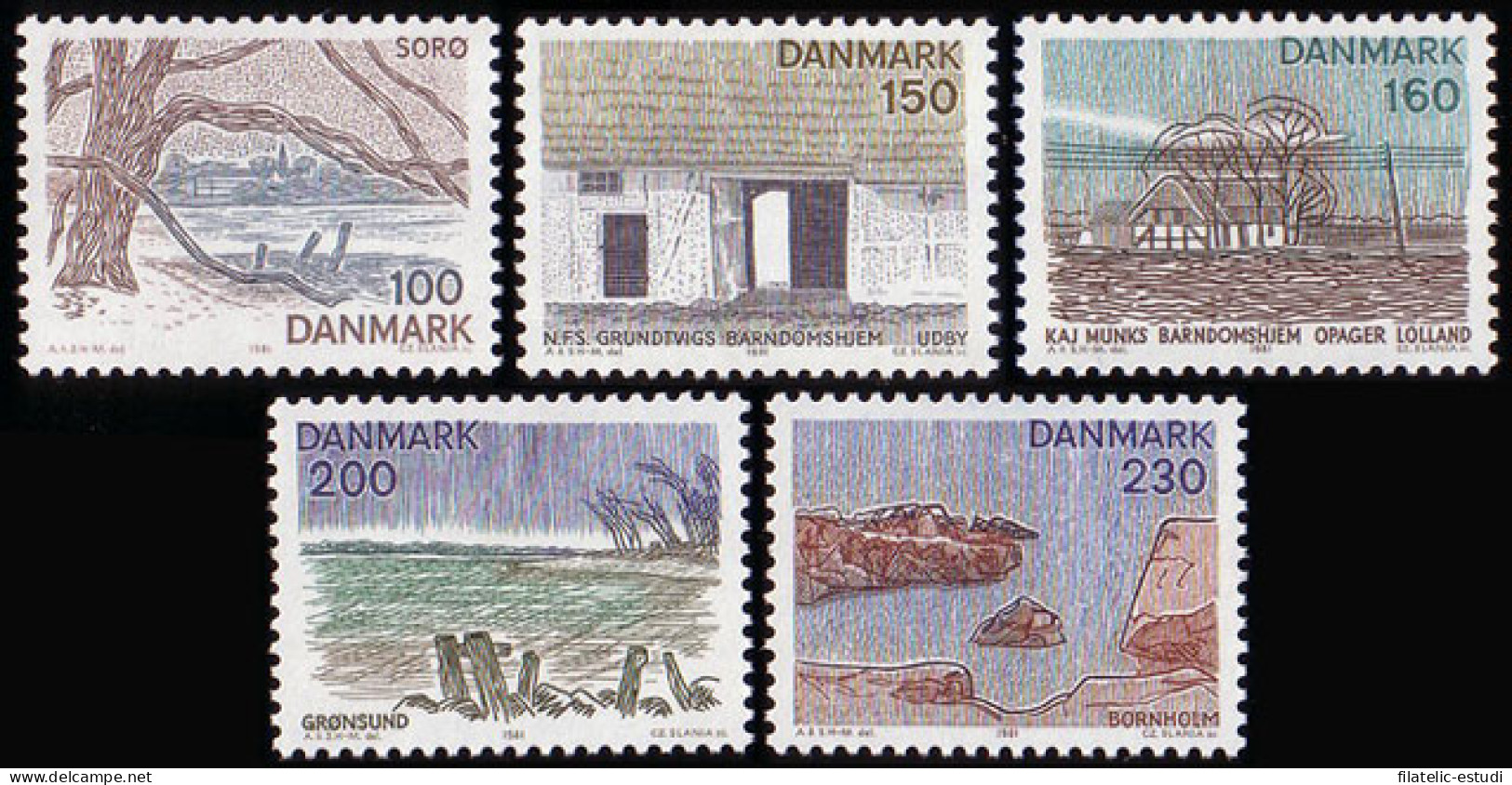 Dinamarca - 735/39 - 1981 Paisajes De La Isla Lujo - Andere & Zonder Classificatie