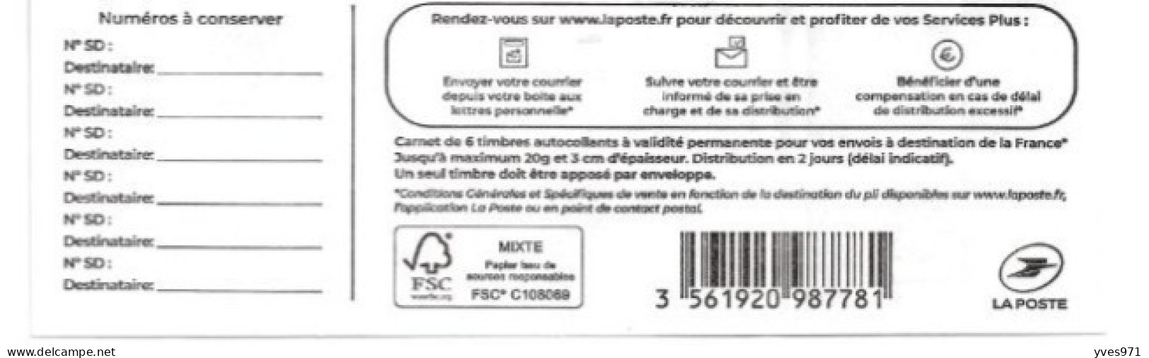 Année 2023 Carnet 2226-C1 Lettre Service Plus - Carnets