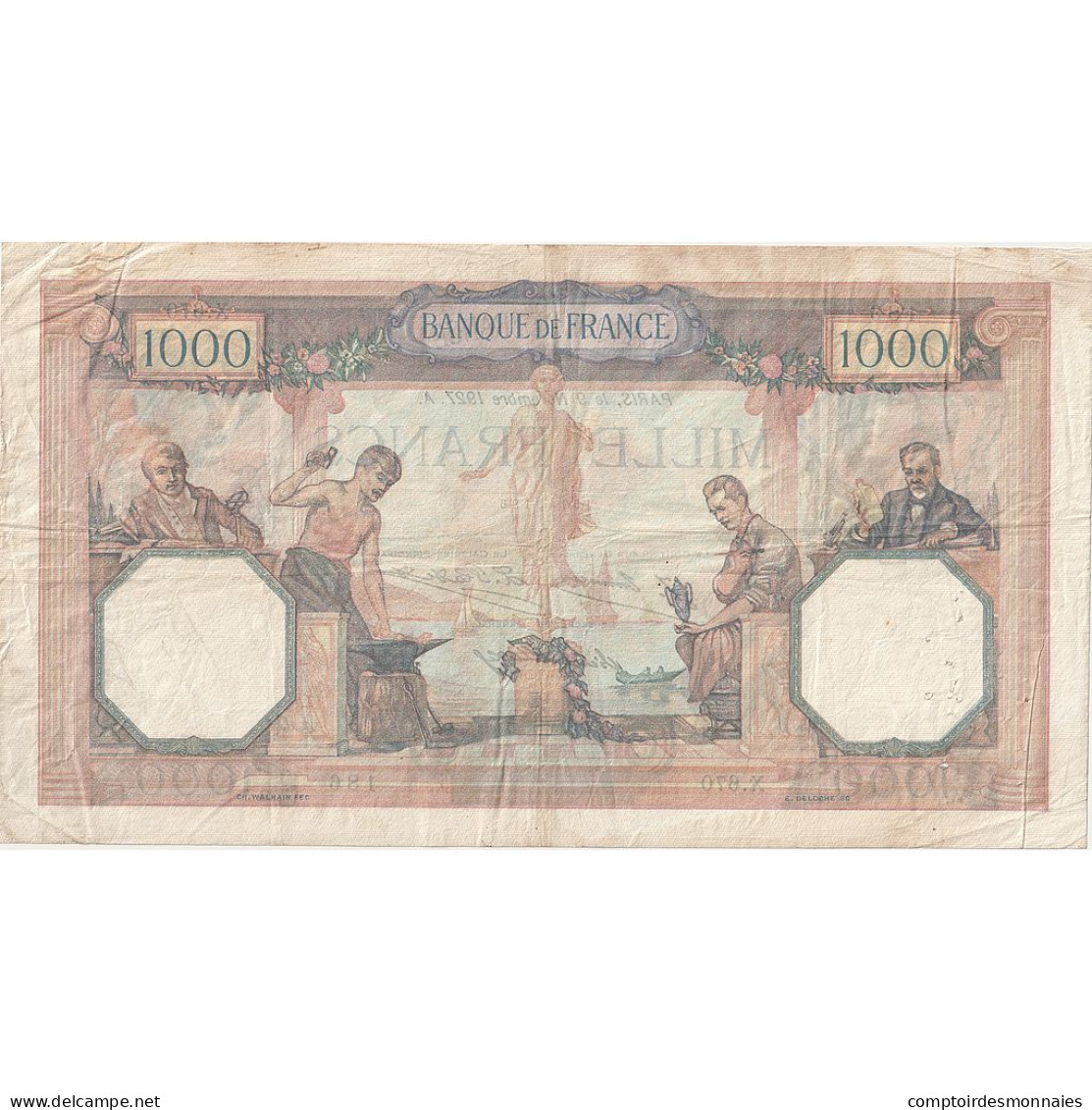 France, 1000 Francs, Cérès Et Mercure, 1927, X.670, TB+, Fayette:37.01, KM:79a - 1 000 F 1927-1940 ''Cérès Et Mercure''