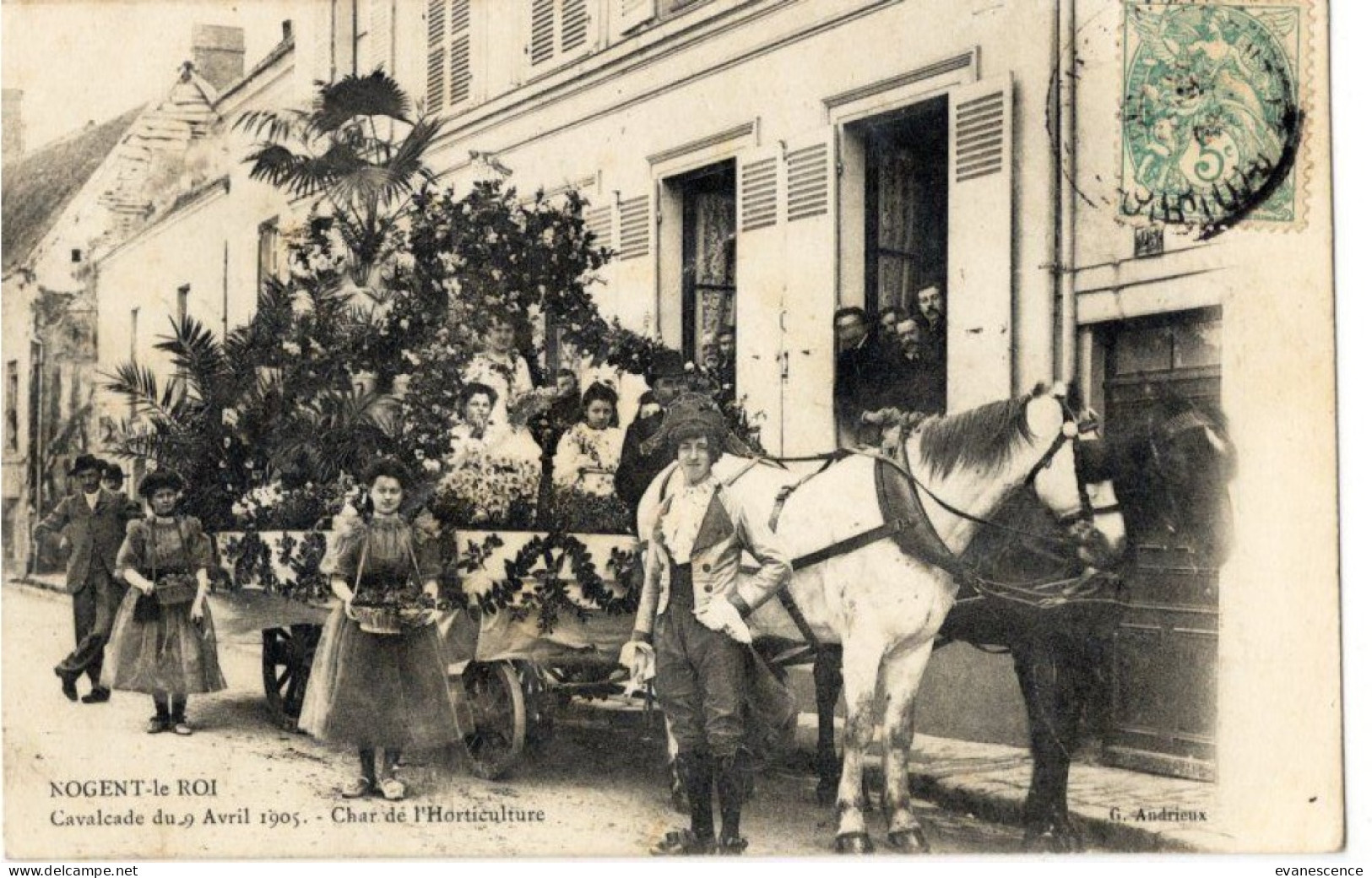 28 :  Nogent Le Roi  :  La Cavalcade D'Avril 1905 , Char Du Moulin  /// Ref Mars 24. /// BO. 28 - Nogent Le Roi