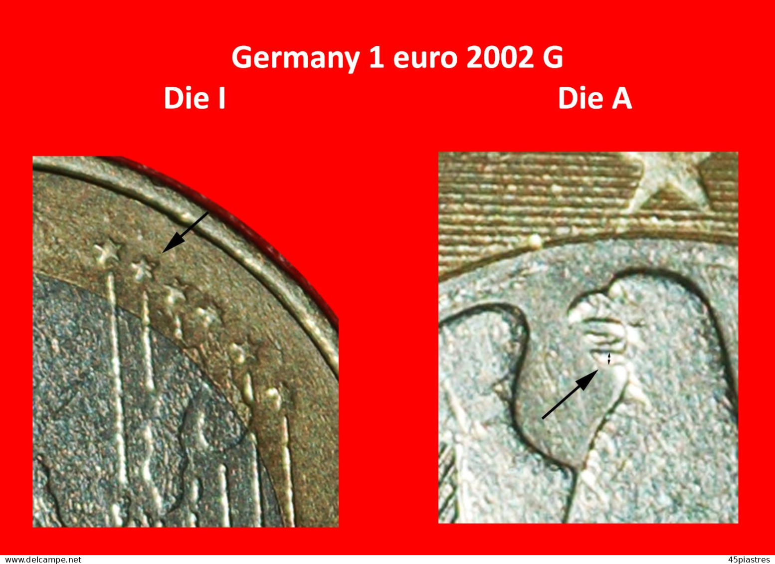 * PHALLIC TYPE (2002-2006): GERMANY  1 EURO 2002G DIES I+A!  · LOW START ·  NO RESERVE! - Varietà E Curiosità
