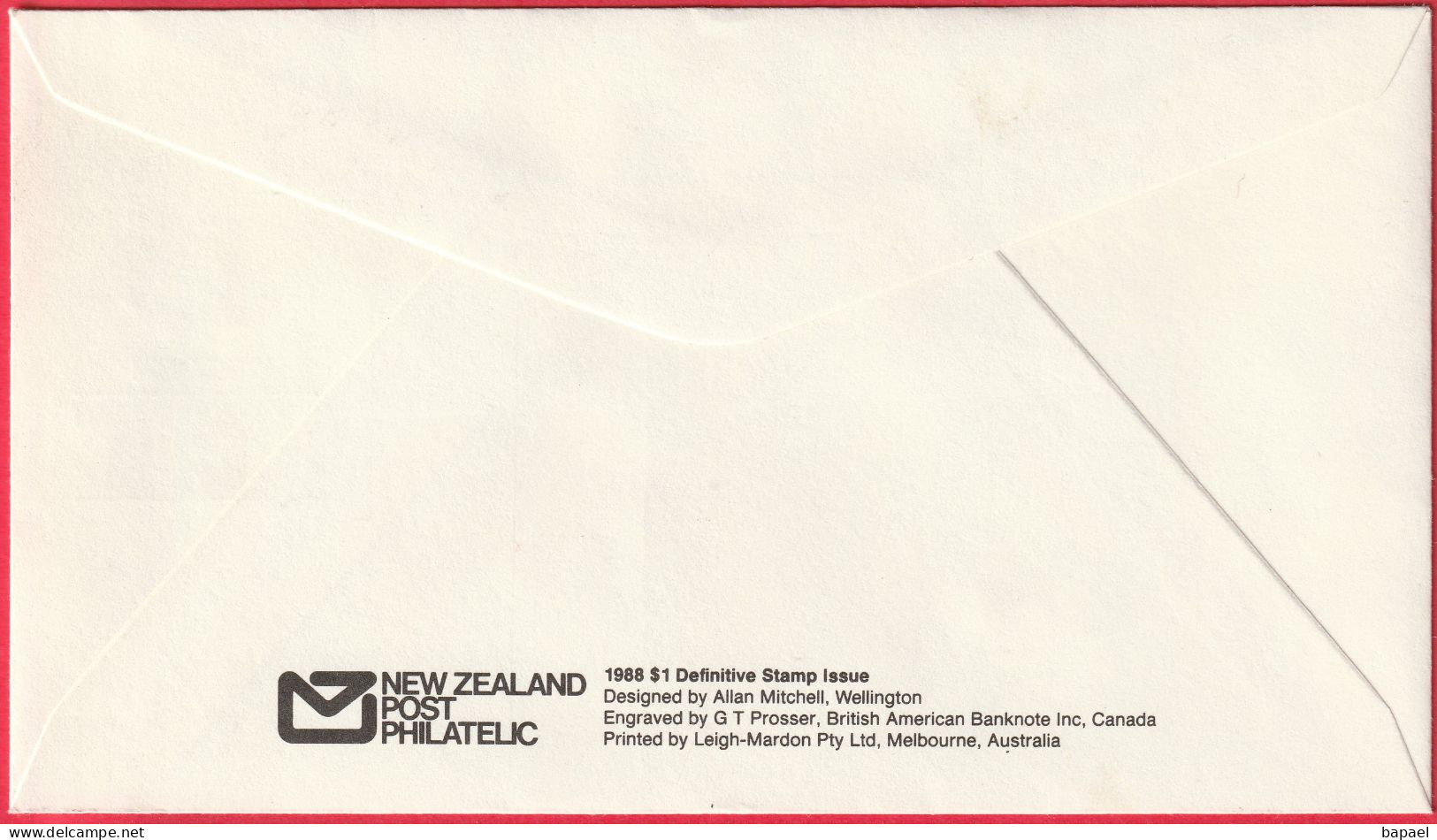 Nouvelle Zélande (Wanganui - 19-10-88) - Enveloppe FDC - Kiwi (Recto-Verso) - FDC