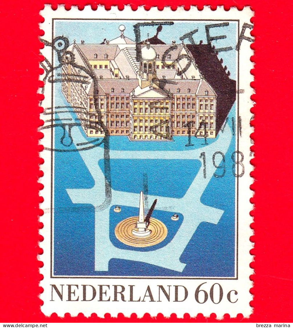 OLANDA - Usato - 1982 - Veduta Aerea Del Palazzo E Del Monumento Alla Liberazione - Palazzo Reale, Piazza Dam, Amsterdam - Oblitérés