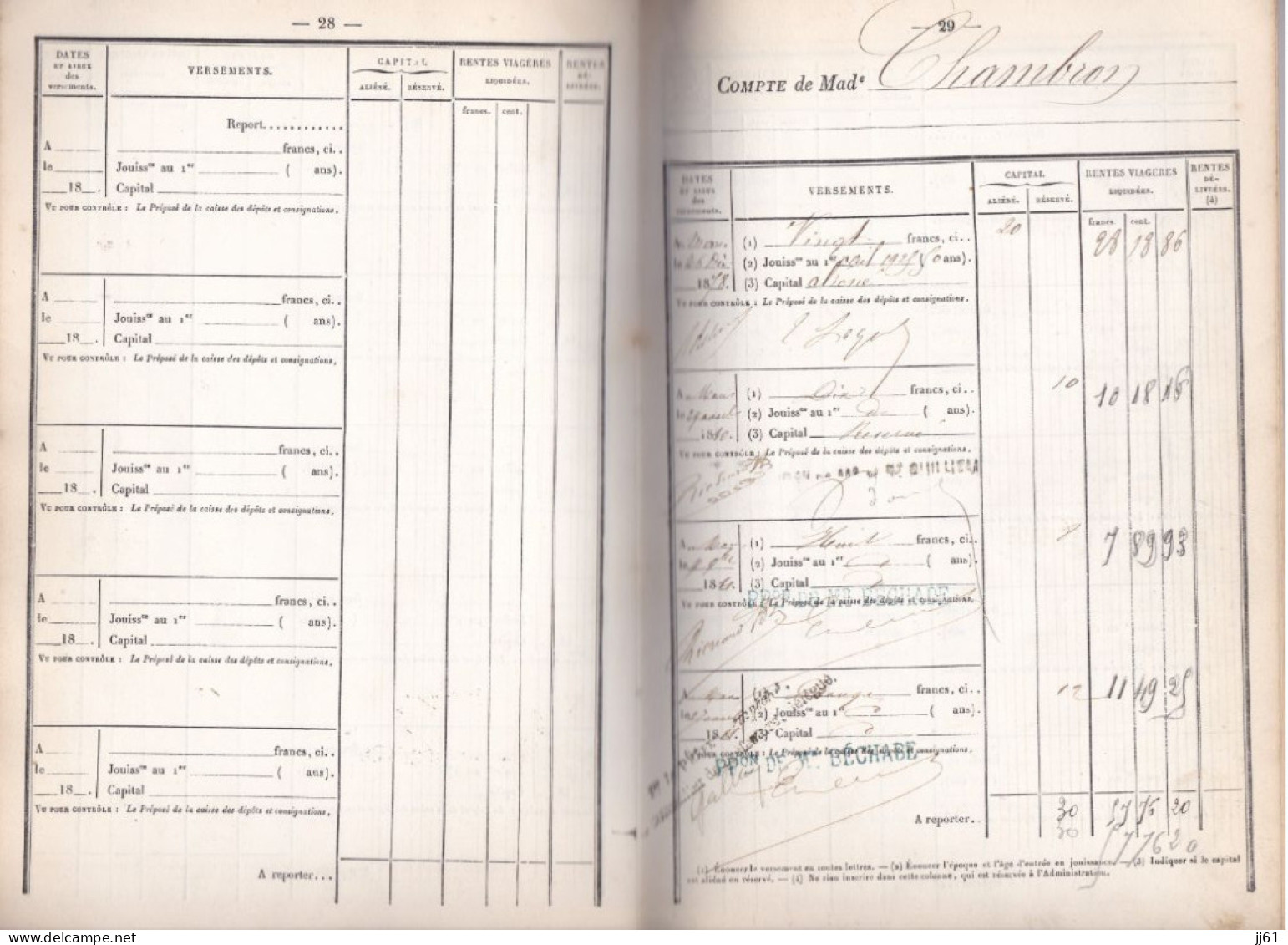 LE MANS ANCIEN LIVRET DE LA CAISSE DE RETRAITE VIEILLESSE ANNE 1878 A Mme CHAMBRON CAILLET CAMILLE  NEE A PONT DE GESNNE - Bank & Insurance