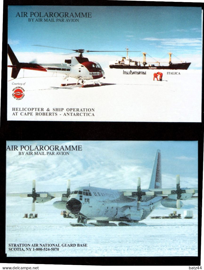 NOUVELLE-ZELANDE 2 AIR POLAROGRAMME N° 11 Et 12 Hélicoptère Avion Bateau Helicopter Plane Ship - Neufs