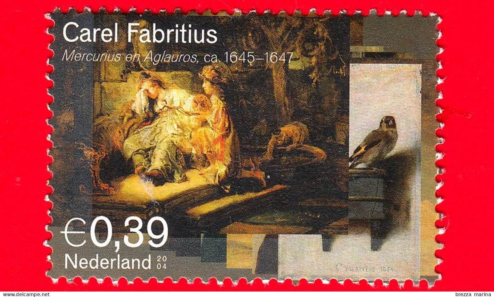 OLANDA - Usato - 2004 - 350° Anniversario Della Morte Di Carel Fabritius - Mercurio E Aglauro - 0.39 - Usati