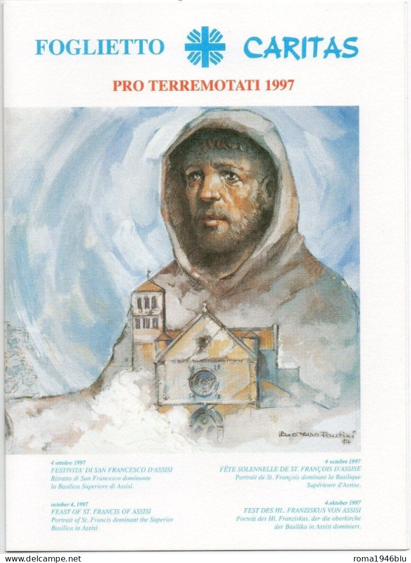 VATICANO  1997 FOLDER FOGLIETTO CARITAS " PRO TERREMOTATI " - Booklets