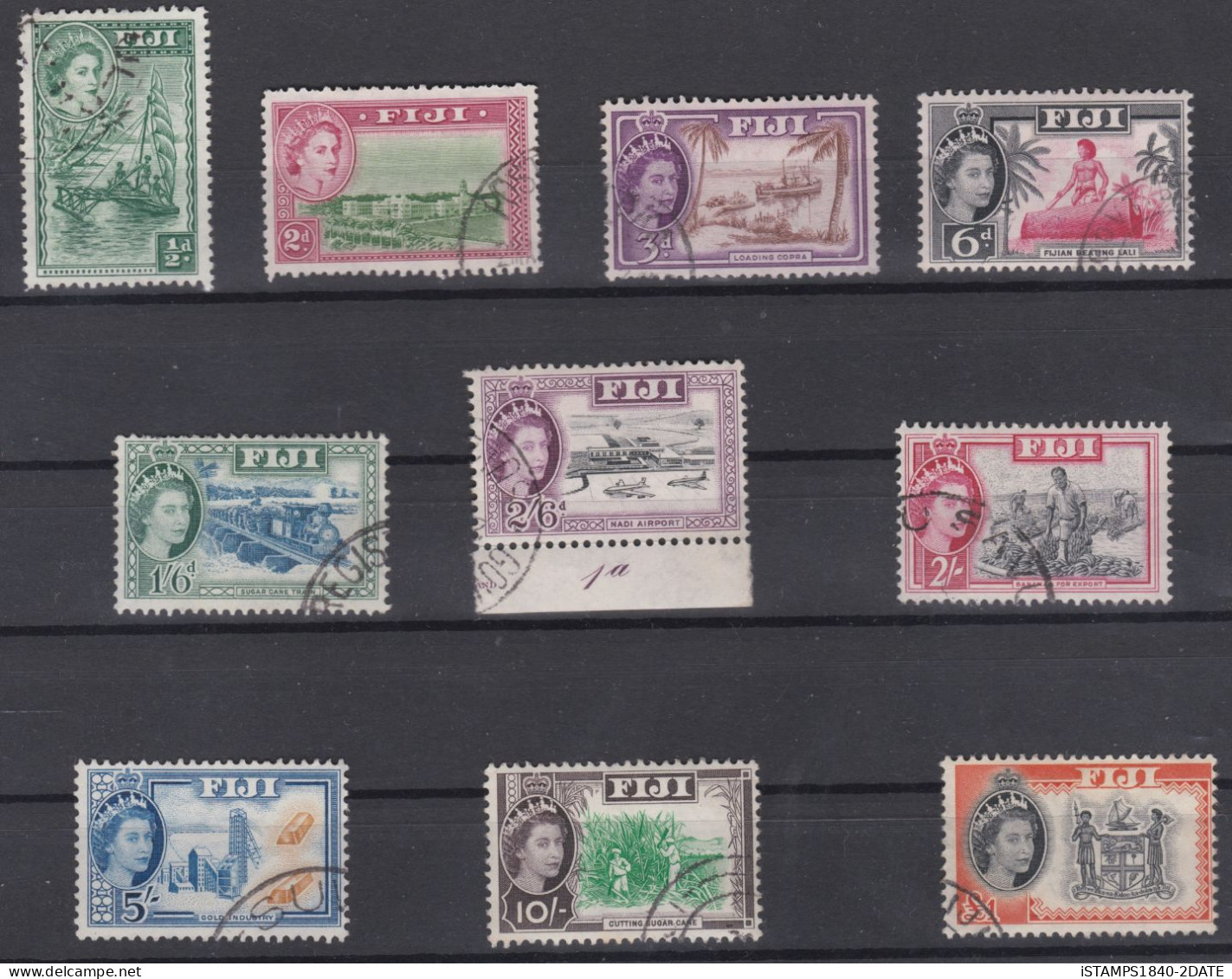 00916/ Fiji 1954 Fine Used Short Set To £1 Cv £10+ - Fidji (...-1970)