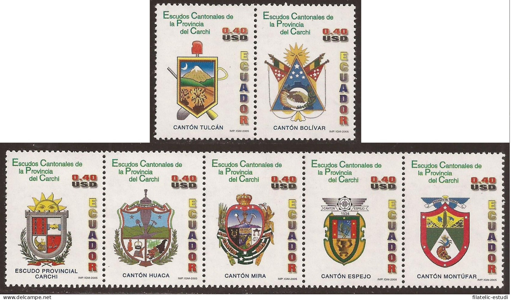Ecuador 1835/41 2005 Escudos Cantonales De La Provincia Del Carchi MNH - Equateur