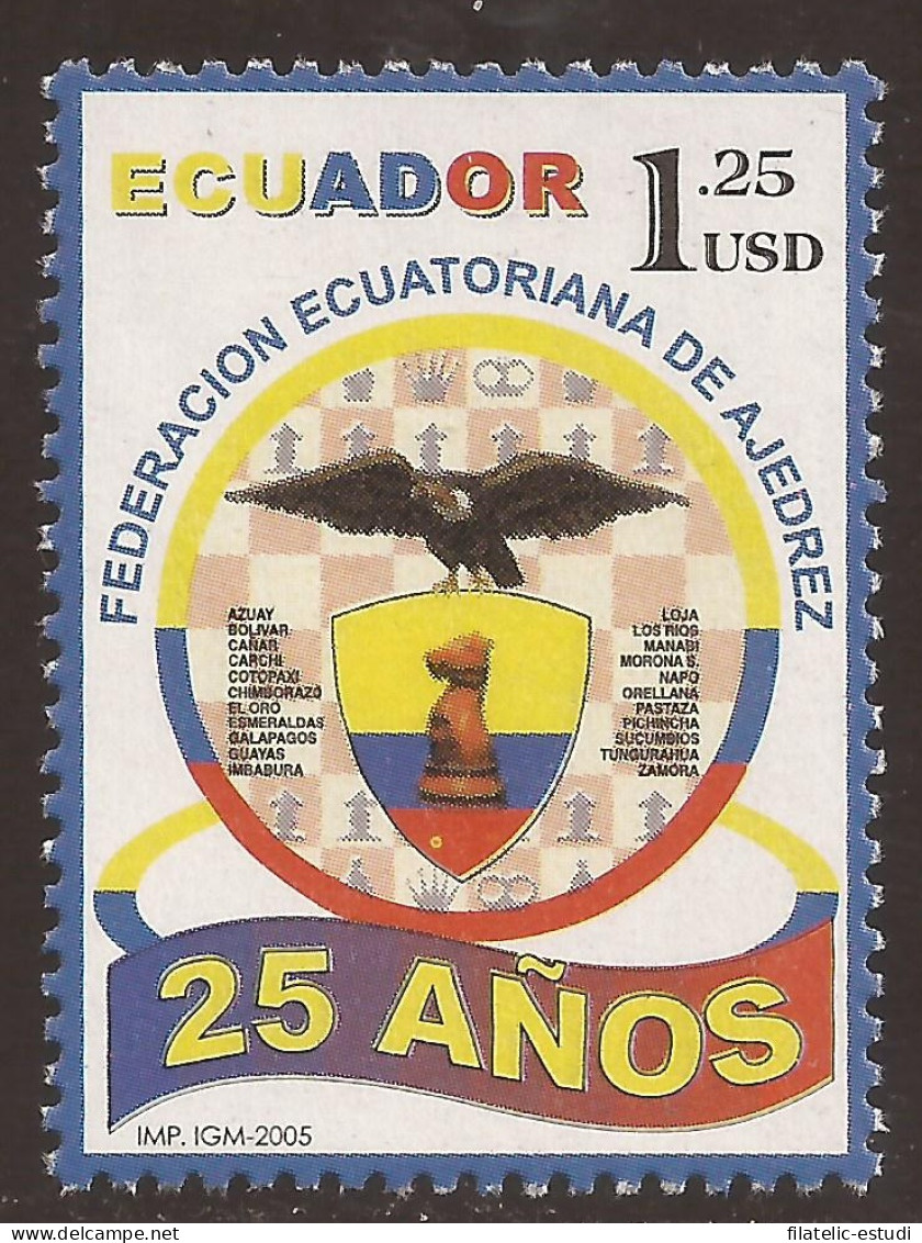 Ecuador 1819 2005 25 Aniv. Federación Ecuatoriana Ajedrez Chess M - Equateur