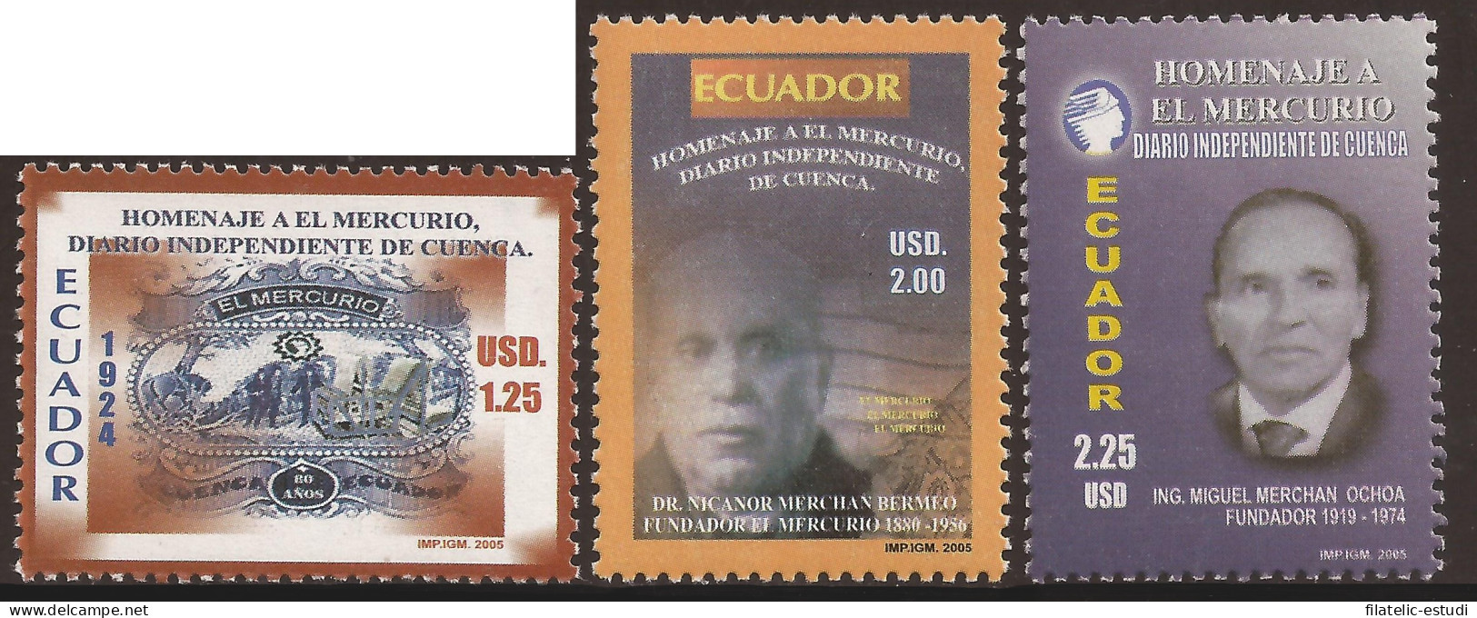 Ecuador 1816/18 2005 Homenaje Diario Independiente De Cuenca El Mercurio MNH - Equateur