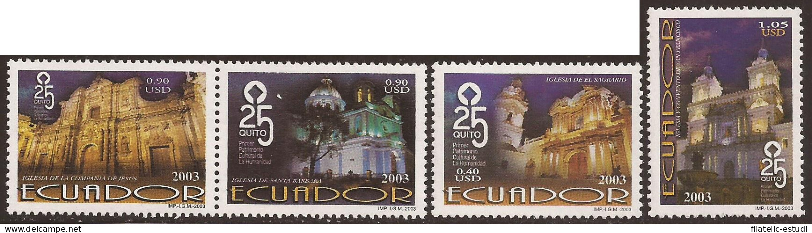 Ecuador 1765/68 2003 Patrimonio Mundial Humanidad Quito Iglesia Church - Equateur