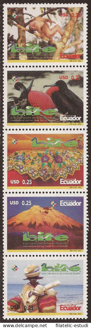 Ecuador 1731/35 2003 Bite Turismo Pájaro Bird Monkey Mono MNH - Equateur