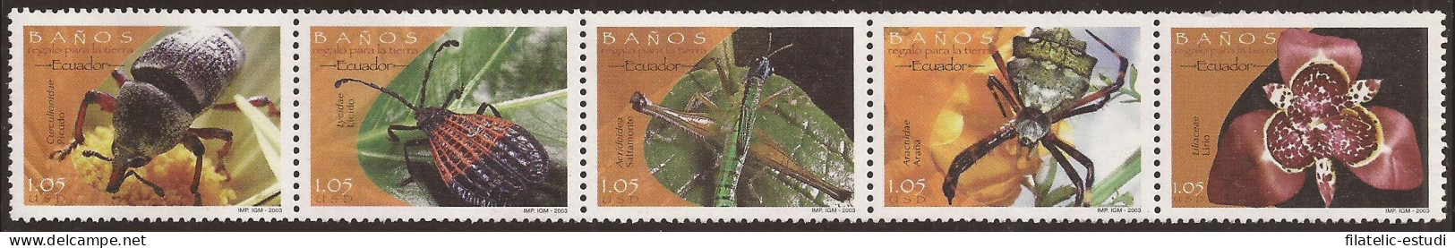 Ecuador 1724/28 2003 Fauna Insectos Curculionidae Lycidae MNH - Equateur