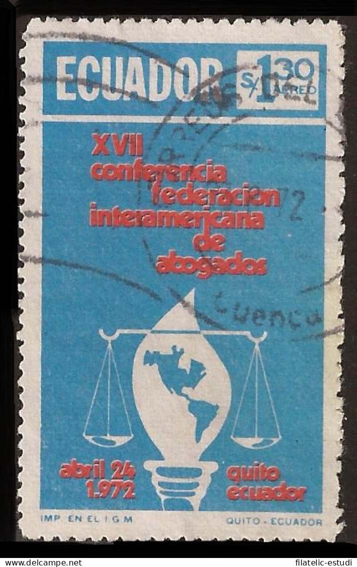 Ecuador A- 540 1972 XVII Conferencia Federación Interamericana Abogados Usados - Equateur