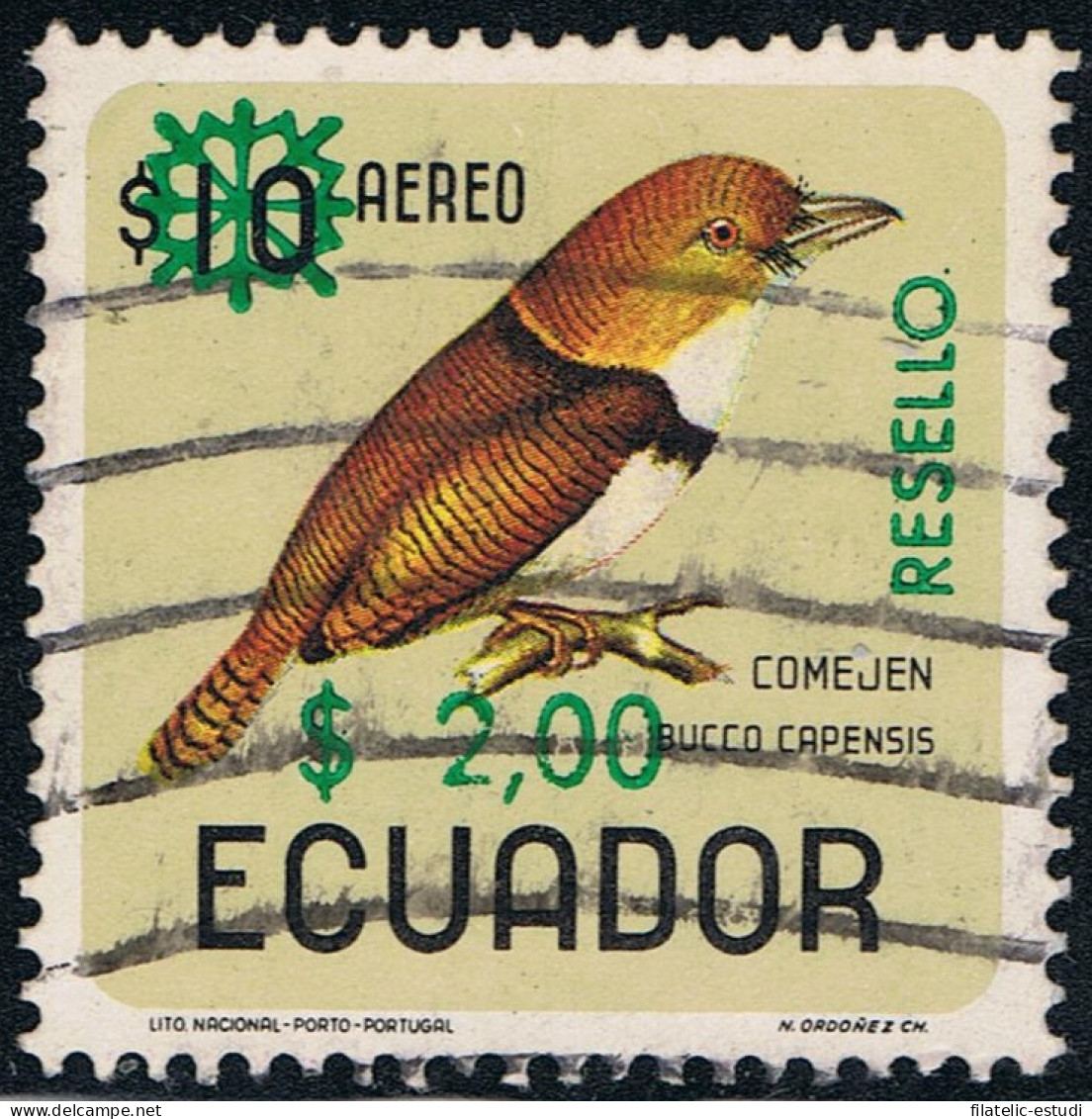Ecuador A- 502 1969Serie Corriente Pájaro Bird Comejen Bucco Usado - Equateur