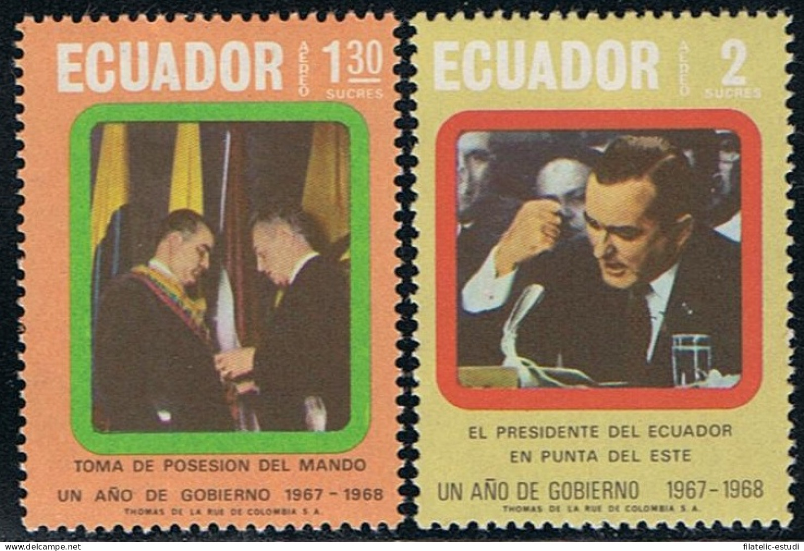 Ecuador A- 500/01 1968 Aéreo Toma De Posesión Del Mando MNH - Equateur