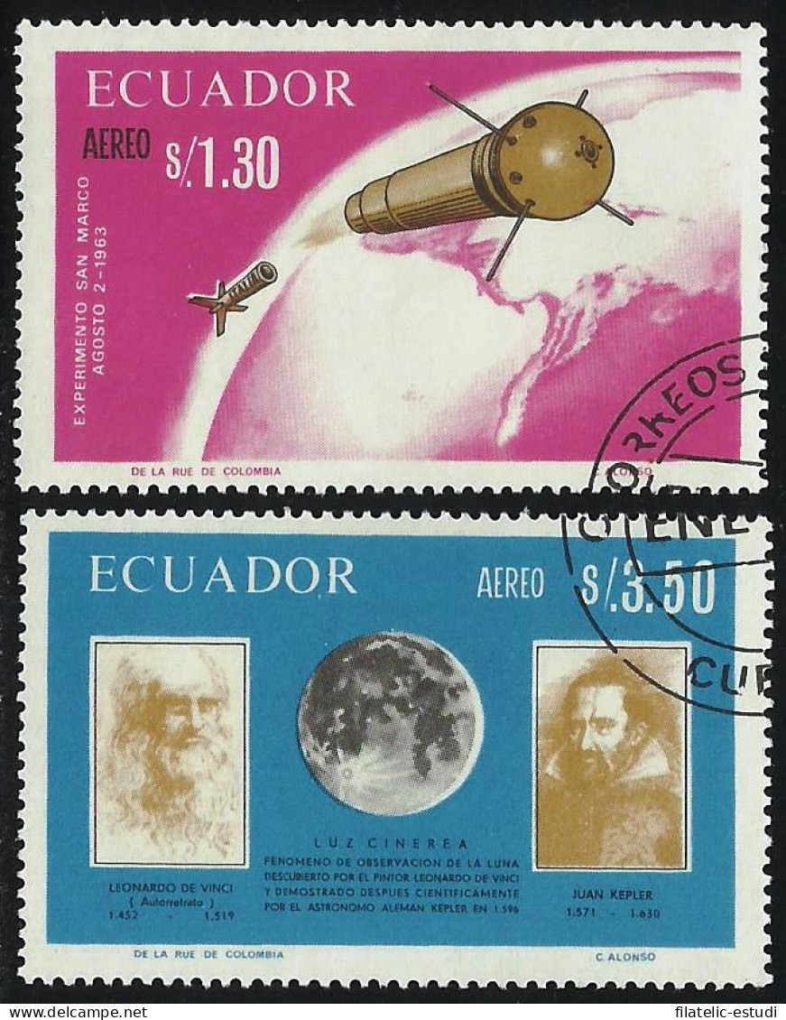 Ecuador A- 476/77 1967 Aéreo Satélites Italianos Usados - Equateur