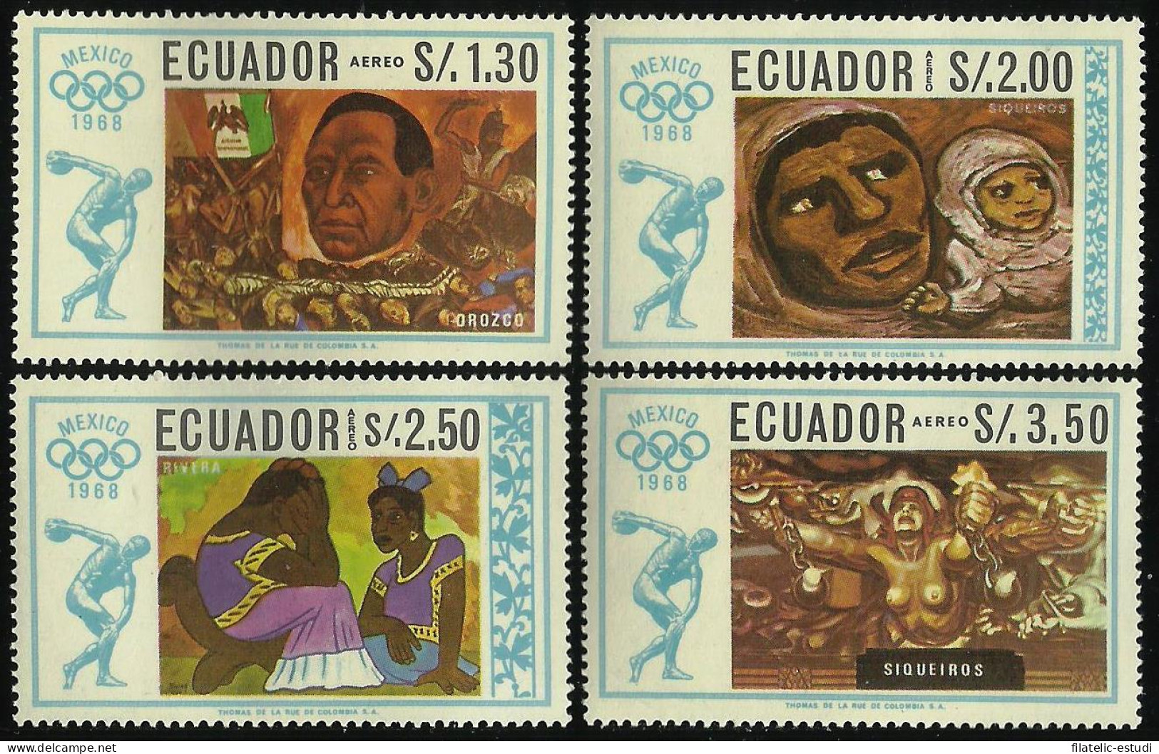 Ecuador A- 478/81 1967 Juegos Olímpicos De Mexico  Olympic Games MNH - Equateur