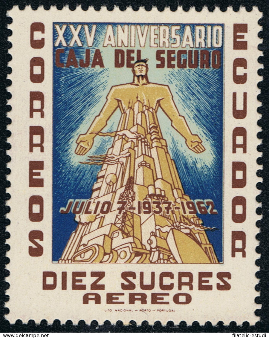 Ecuador A- 413 1963 Aéreo 25 Aniversario Caja De Seguros MH - Equateur