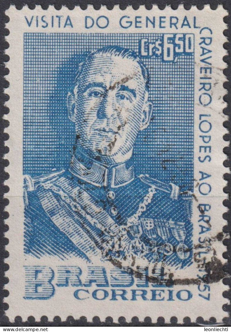 1957 Brasilien ° Mi:BR 911, Sn:BR 848, Yt:BR 630, Visit Of Portugal's President - Craveiro Lopes - Used Stamps