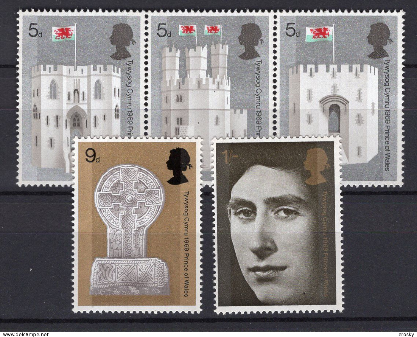 P2132 - GRANDE BRETAGNE Yv N°569/73 ** PRINCE OF WALES - Unused Stamps