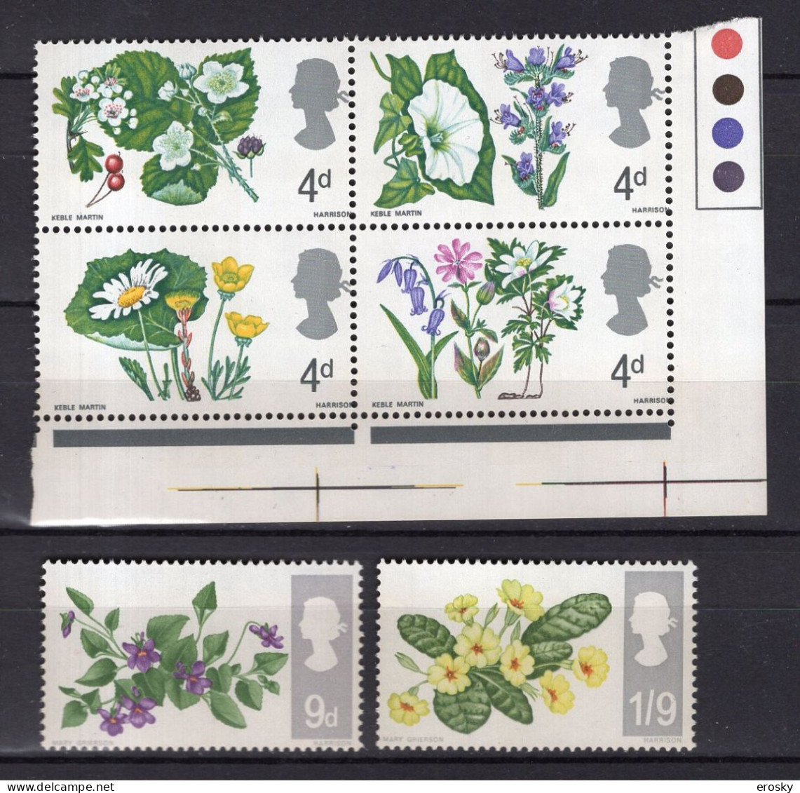 P2084 - GRANDE BRETAGNE Yv N°465/70 ** FLEURS PHOSPHORE - Unused Stamps