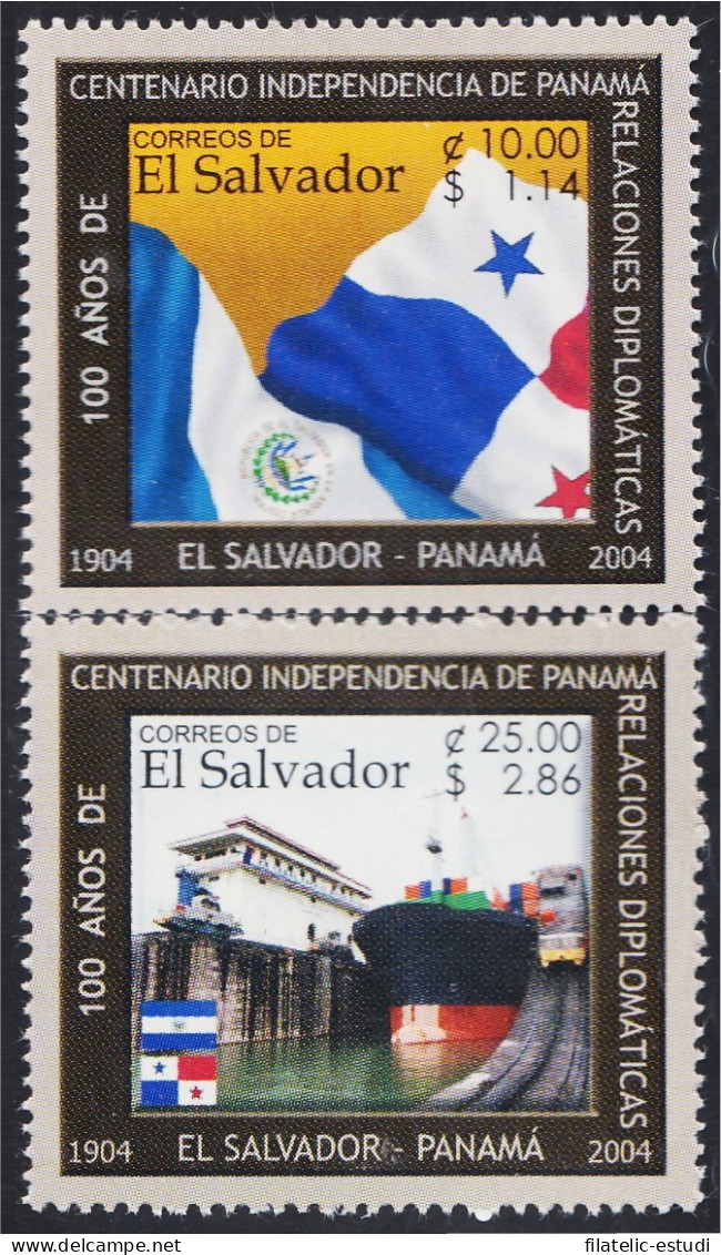 El Salvador 1561/62 2004 100 Años De Relaciones Diplomáticas Con Panama - *** - Salvador