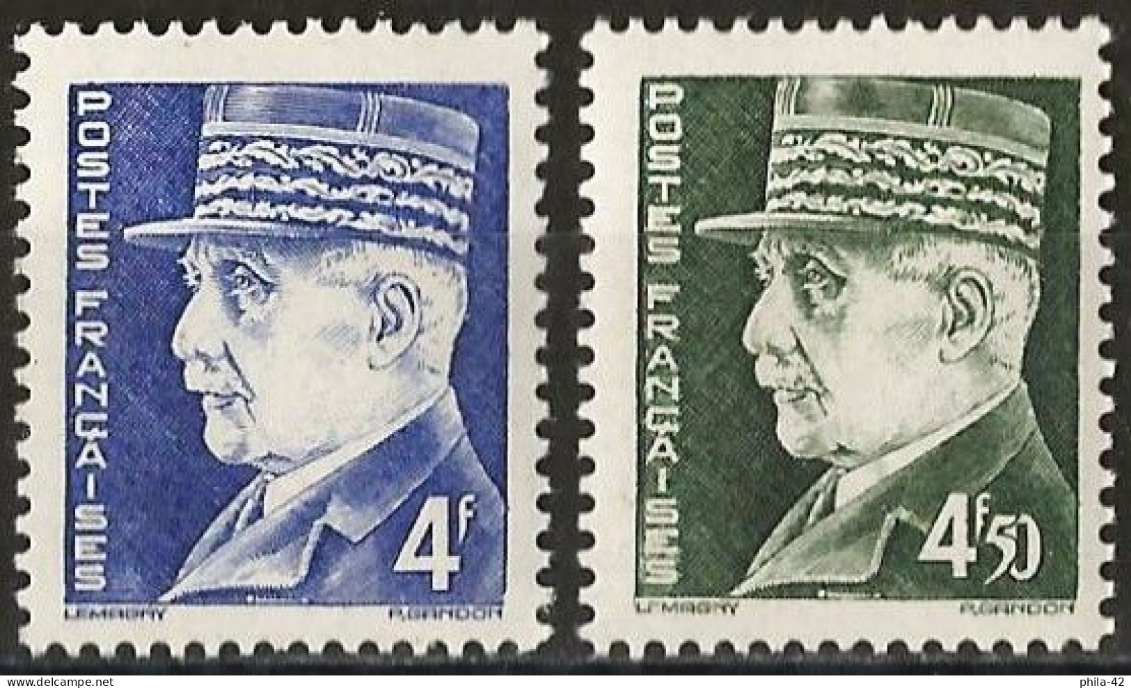 France 1942 - Mi 529/30 - YT 522/23 ( Marshal Petain ) MNH** - 1941-42 Pétain