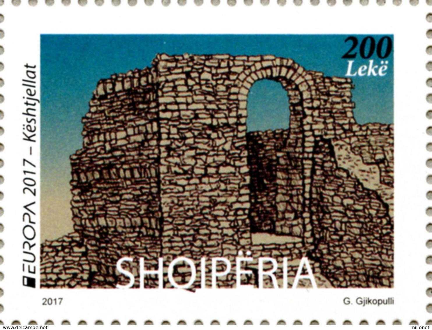 SALE!!! Albania Albanie Albanien EUROPA 2017 CASTLES 1 Stamp MNH ** - 2017