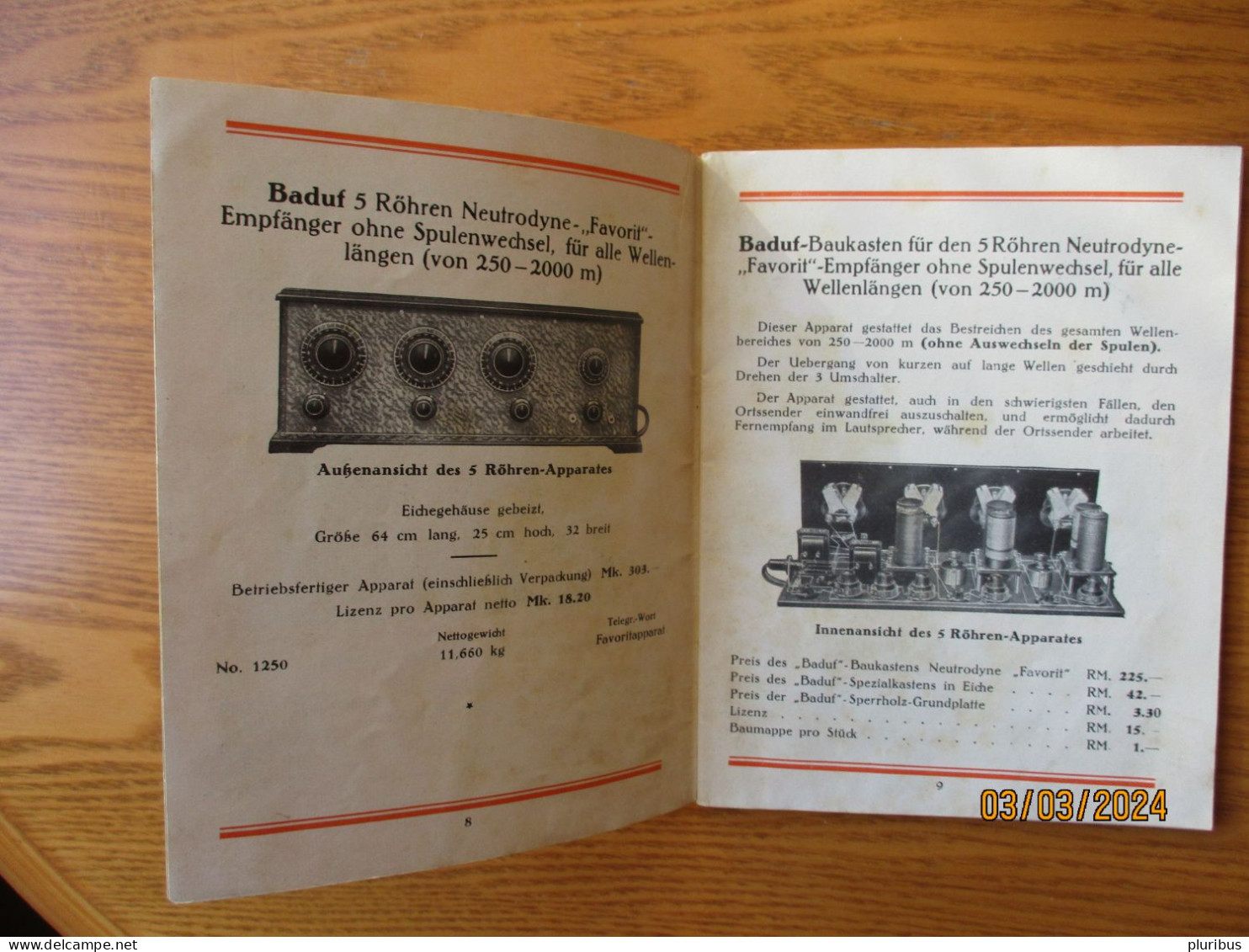 GERMANY FURTWANGEN BADISCHE UHRENFABRIK RADIO AND RADIO PARTS CATALOGUE , 19-37 - Literatuur & Schema's