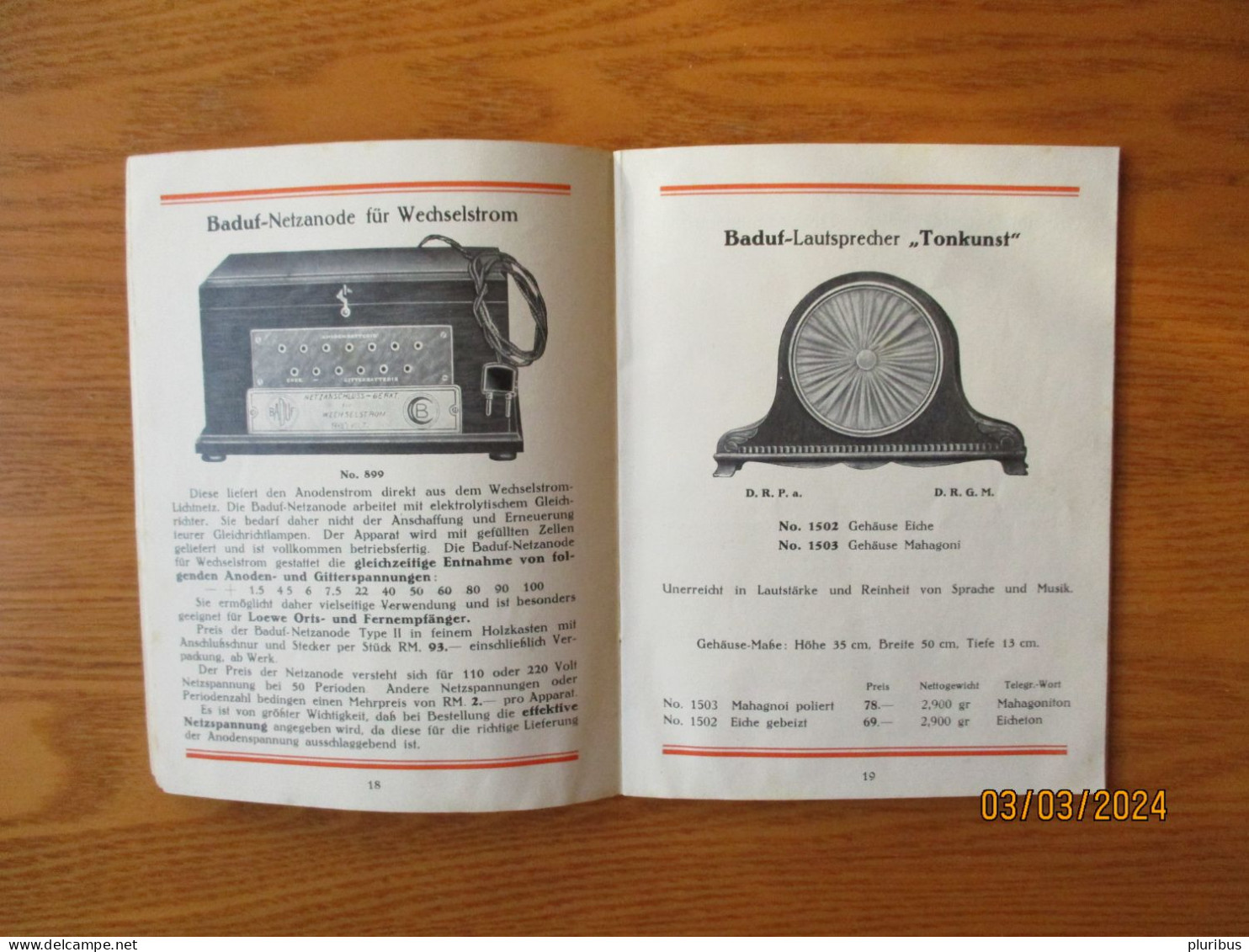 GERMANY FURTWANGEN BADISCHE UHRENFABRIK RADIO AND RADIO PARTS CATALOGUE , 19-37 - Libros Y Esbozos