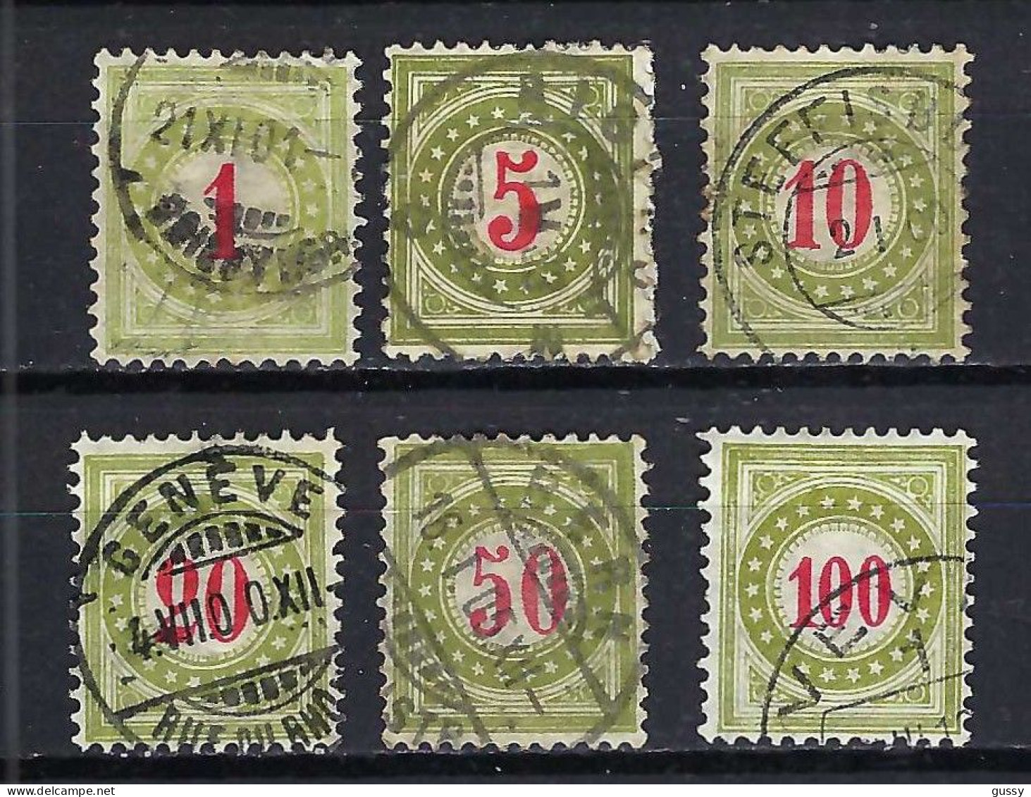 SUISSE Taxe Ca.1897-1910: Lot D'obl. - Taxe