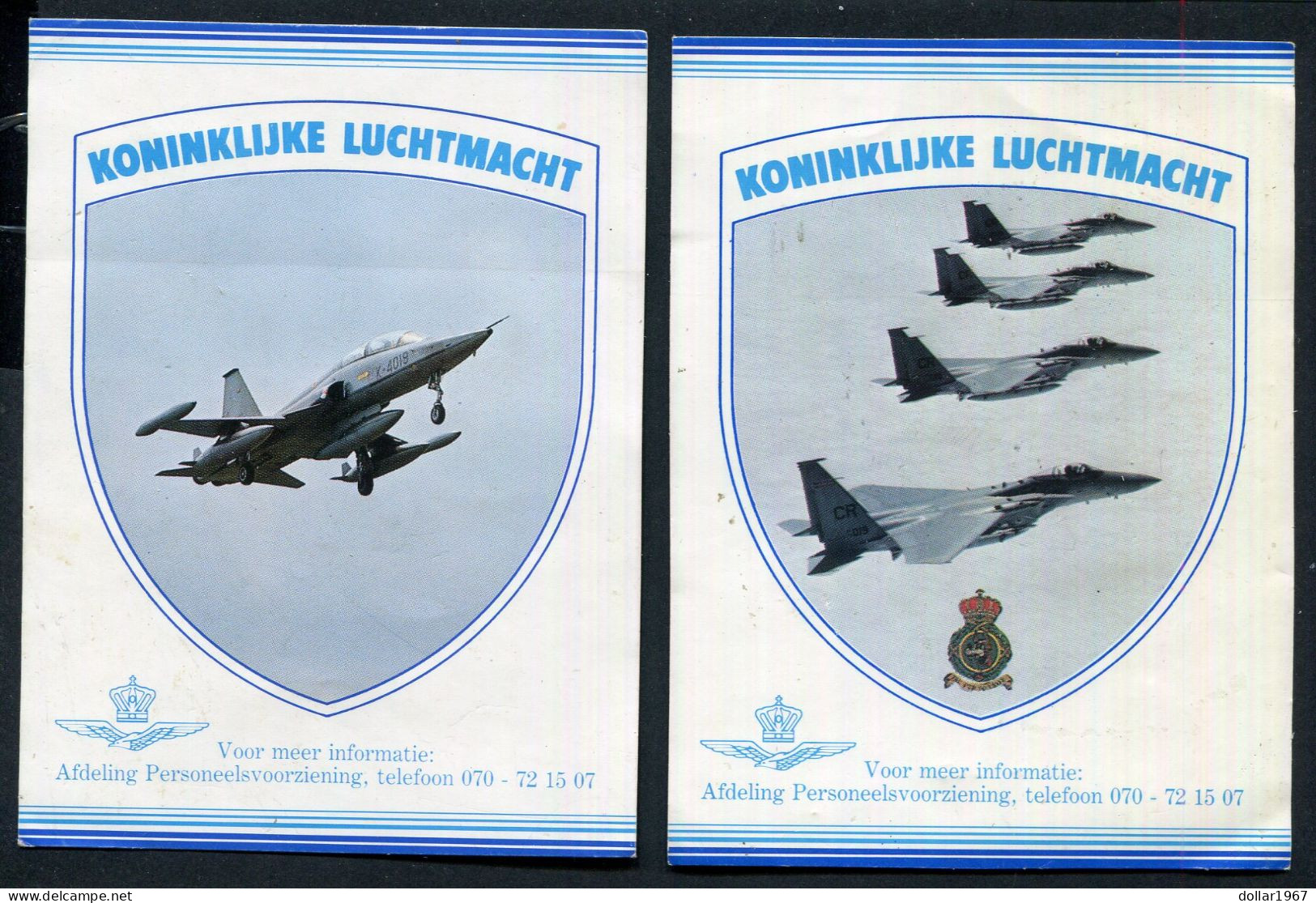 4 X Stickers - Koninklijke Luchtmacht , Kies Defensie Voor Een Startbaan  (2)  - Not Used  - 2 Scans For Originalscan !! - Aviation