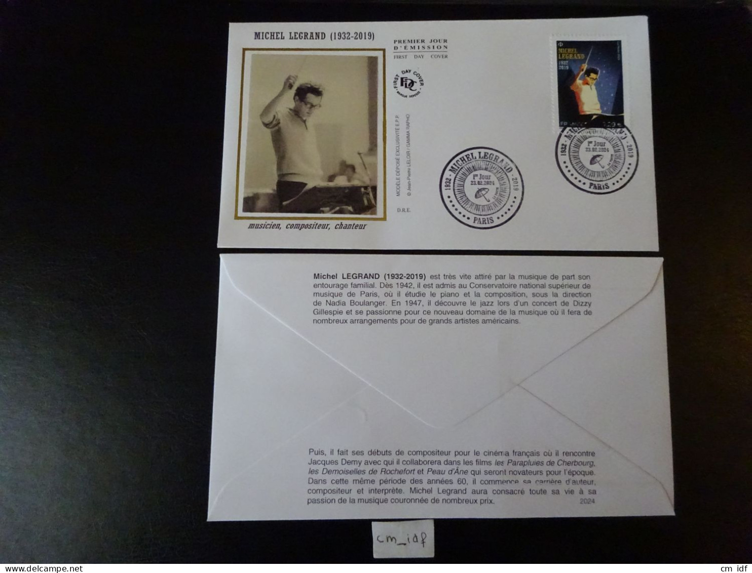 FRANCE 2024 1,29 EURO " MICHEL LEGRAND 1932 - 2019 " OBLITÉRATION 1ER JOUR 23.02.24 ENVELOPPE F.D.C. MUSICIEN - 2020-…