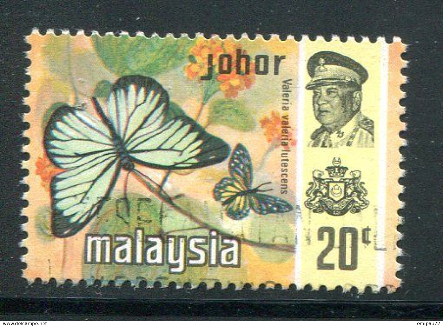 JOHORE- Y&T N°125- Oblitéré (papillons) - Johore