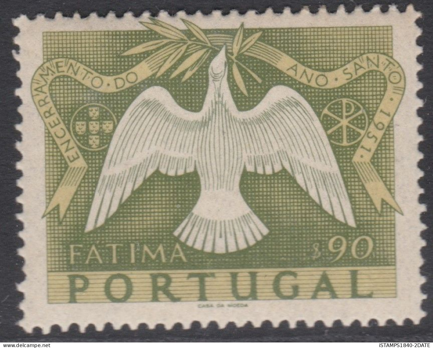 00480/ Portugal 1951 Sg1050 90c Yellow & Green MNH Termination Of Holy Year Cv £20 - Neufs