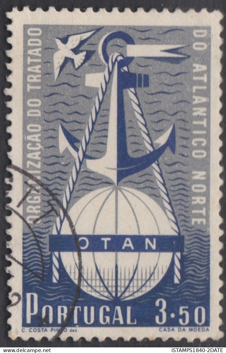 00485/ Portugal 1952 Sg1065 3.50e Grey And Blue Fine Used 3rd Anniversary Of Nato Cv £35 - Used Stamps