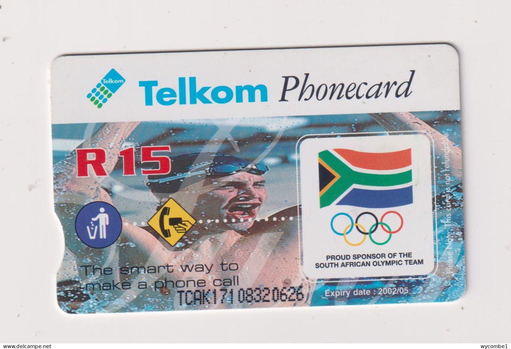 SOUTH AFRICA  -  Olympic Swimming Chip Phonecard - Sudafrica