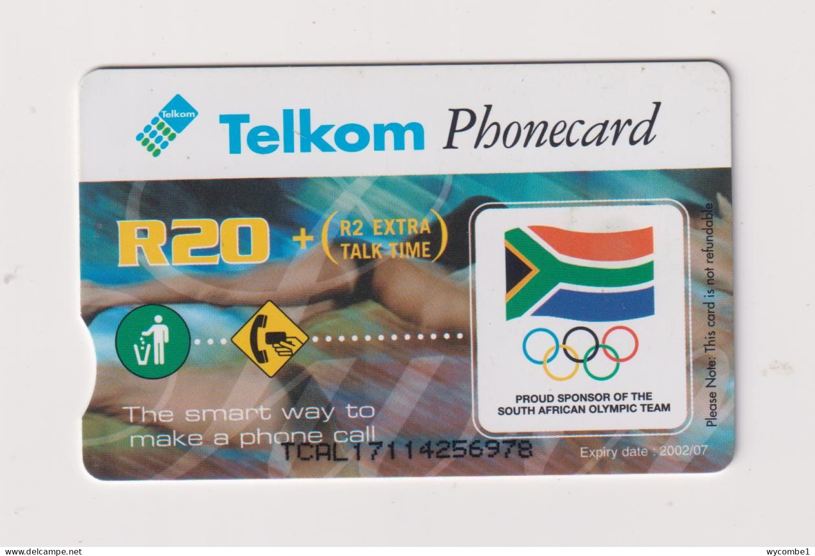 SOUTH AFRICA  -  Olympic Swimming Chip Phonecard - Zuid-Afrika