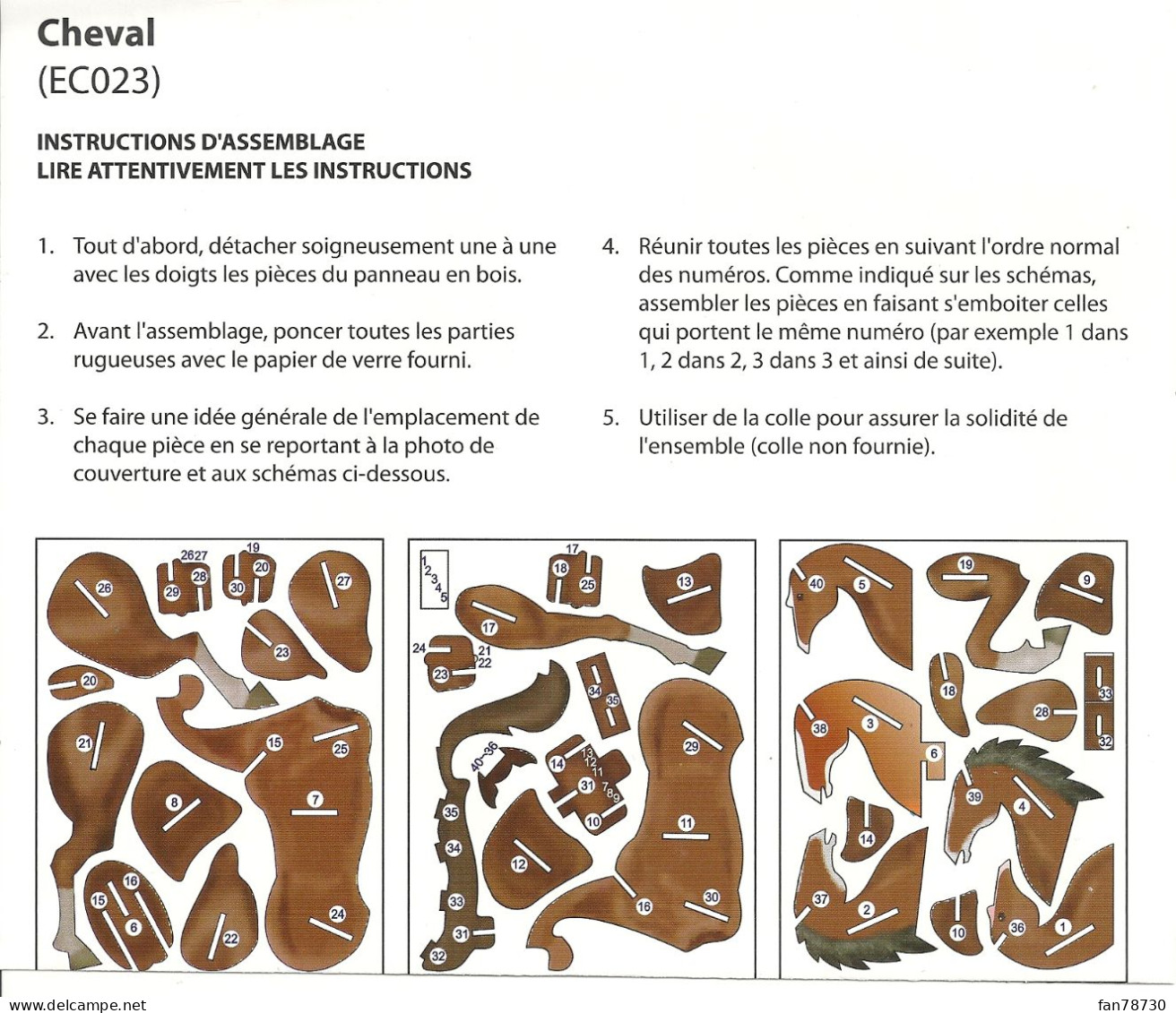 Maquette à Assembler Soi-même En Bois - Motif Cheval - Frais Du Site Déduits - Figuren