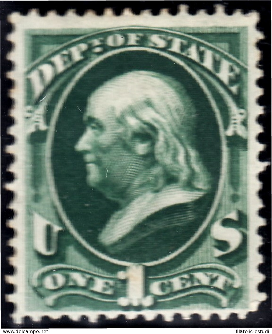 Estados Unidos Servicio Oficial 1 1873 Benjamín Franklin Agricultura MH - Andere & Zonder Classificatie