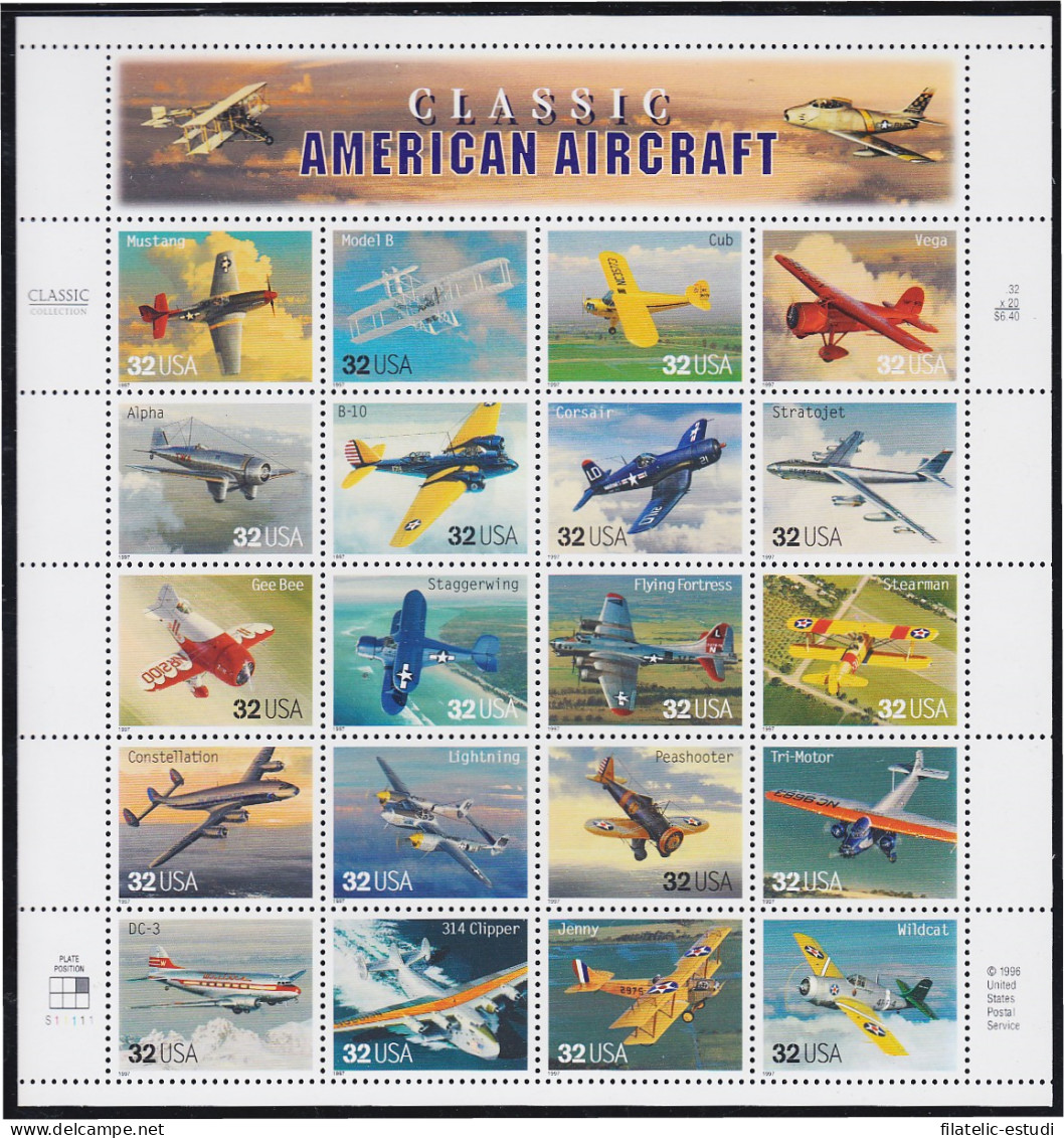 Estados Unidos USA 2610/29 1997 Aviones Americanos Clásicos MNH - Otros & Sin Clasificación