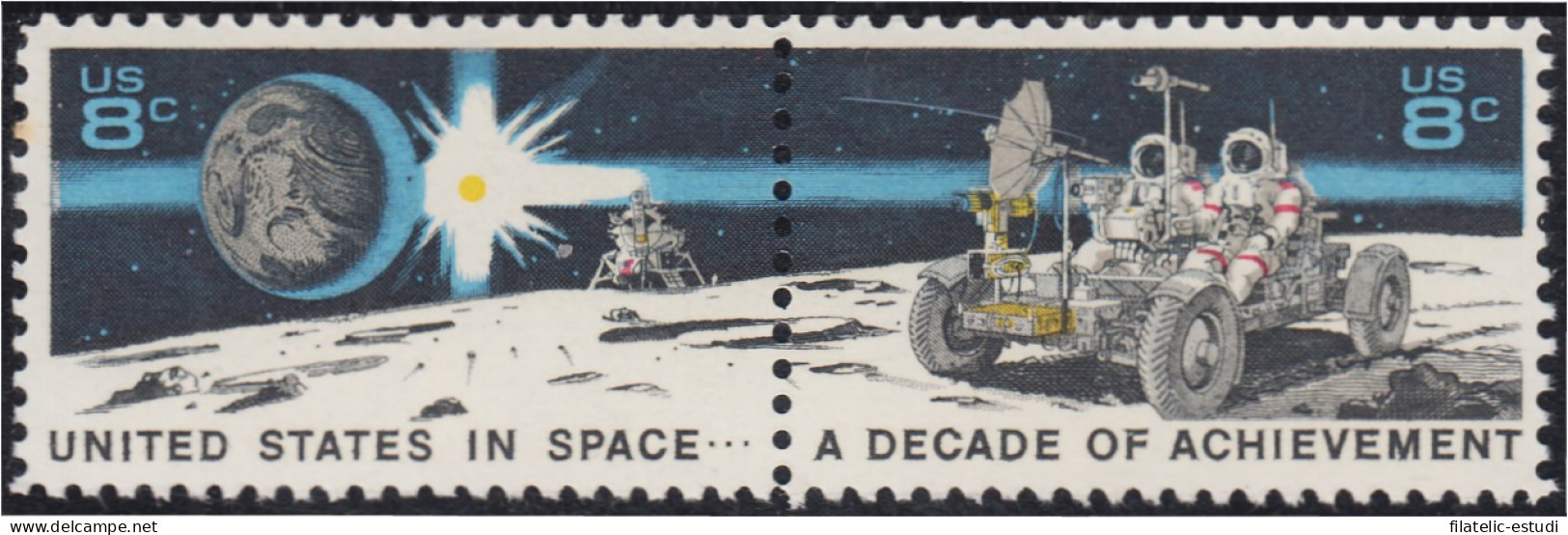 Estados Unidos 931/32 1971 10 Años De Experiencia Espacial MNH - Sonstige & Ohne Zuordnung