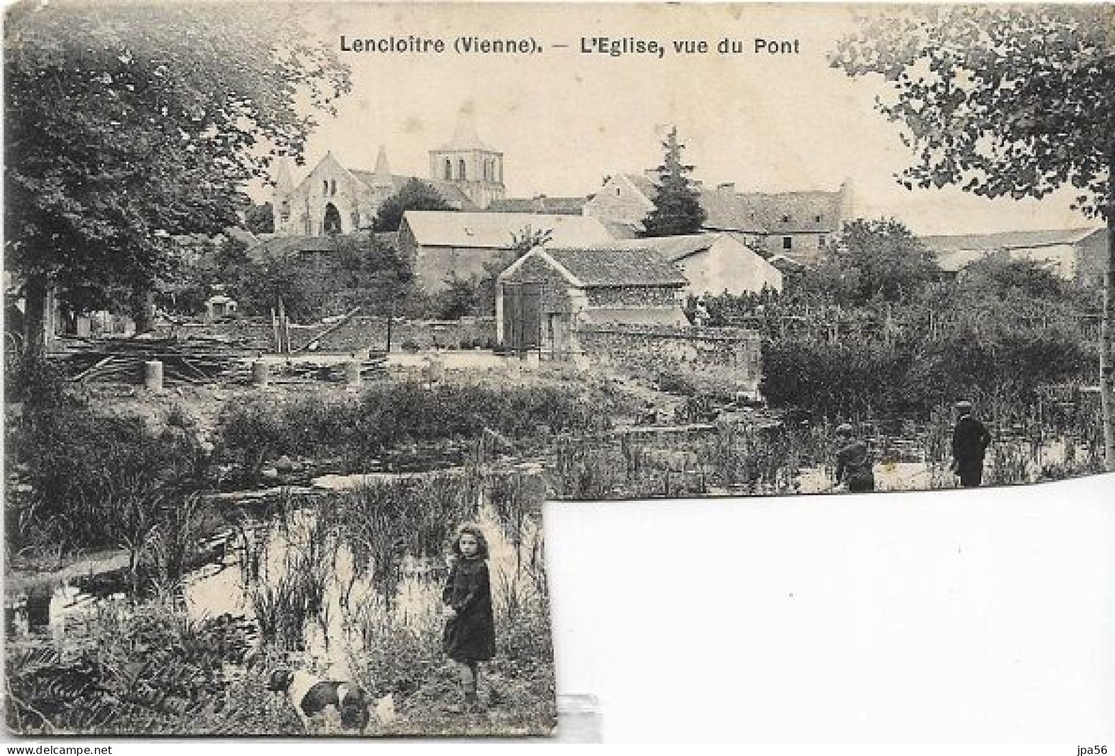 86 - LENCLOITRE - Cpa - L'Eglise Vue Du Pont - Lencloitre