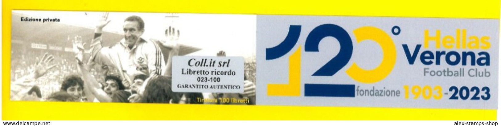 ITALIA 2023 NEW BOOKLET LIBRETTO CODICE A BARRE 120° HELLAS VERONA CALCIO 023 - Postzegelboekjes