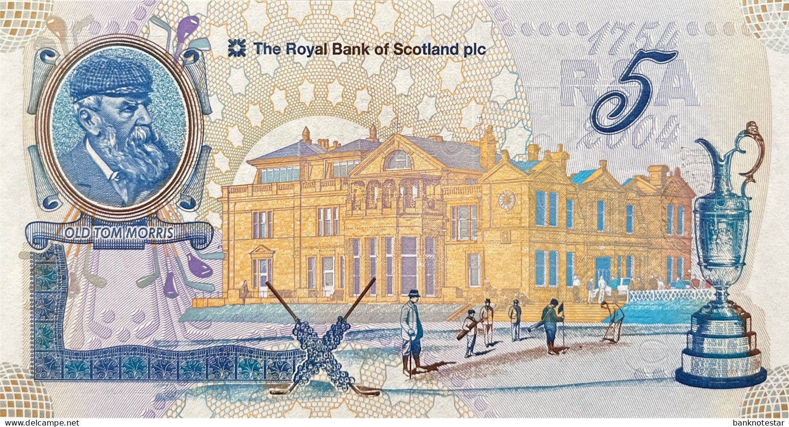 Scotland 5 Pounds, P-363 (15.4.2004) - UNC - St. Andrews Gold Club Issue - 5 Pond