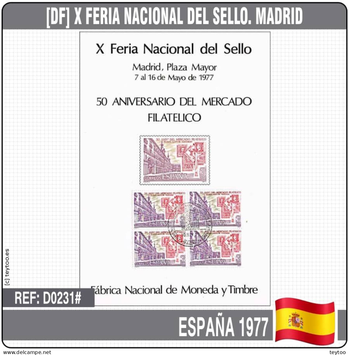 D0231# España 1977 [DF] X Feria Nacional Del Sello. Madrid. FNMT - Feuillets Souvenir