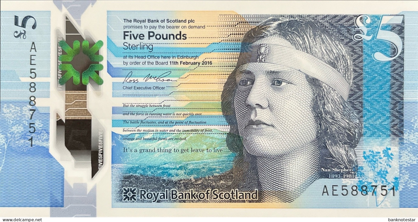 Scotland 5 Pounds, P-370 (11.2.2016) - UNC - 5 Pounds